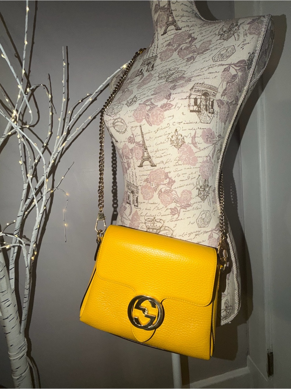 Gucci Dollar Calfskin Interlocking G Crossbody Bag